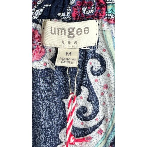 Umgee Dress Paisley Off Shoulder Tunic Bell Sleeve Medium New with Tags - Picture 11 of 12